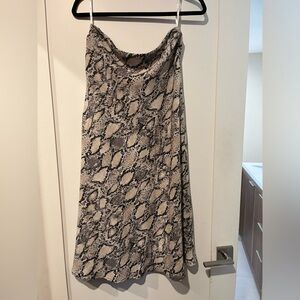 Long snake-print skirt